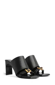 Balenciaga Bel Air Slide Sandal in Black/Aged Gold at Nordstrom, Size 10Us