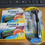 舒適牌 SCHICK XTREME3 超鋒 3  彈性刀片 刮鬍刀片 10個 + 刮鬍刀把手 一個