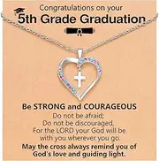 [UPROMI] Cross Necklace for Girls Back to School Gifts for Girls Baptism First Communion Confirmation Graduation Gifts