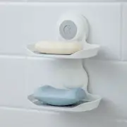 Suction Double Soap Saver, Holds 11 Lbs, Adjustable Power Lock Suction Cups