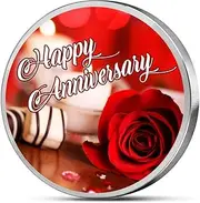 Silver Coin Coloured (999) Pure Silver Happy Anniversary 20 Gm