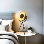 Tripod Style Table Lamp in Gold/Black