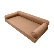 |SLIPCOVER ONLY|S6 Daybed Mattress Bolster Pillow Covers Piped Trim Queen AD104