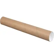 BP4024KHD Heavy-Duty Mailing Tubes with Caps, 4" X 24", Kraft (Pack of 12)
