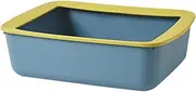 Stgfyxgs Cat Litter Box, Cat Litter Container, Portable Pet Toilet, Bedpan, Cat Litter Tray, Cat Toilet for All Types of Cat Litter, Blue Yellow