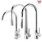 KYLINS WELS Chrome Round Pull Out Swivel Kitchen Laundry Sink Tap Mixer Spout