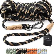 DogLemi Long Leash for Dogs Training 30ft Dog Rope Leash, Super Light Tie Out Check Cord, Heavy Duty Pet Recall Outside Training Line for Large Medium Small Dogs Walking Camping 6ft 15ft 30ft 50ft