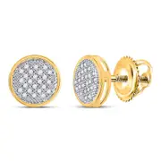 10k Yellow Gold Round Diamond Circle Earrings 1/6 Cttw