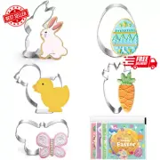 Large Easter Cookie Cutters - 5 Pieces Cookie Cutters Shape - Bunny, Egg, Carrot