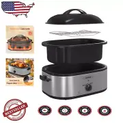 Versatile Electric Turkey Roaster Oven - 18 Qt Self-Basting & Easy Cleanup