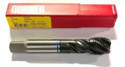 Dormer 1"-12 Tap HSS-E-PM Semi Bottoming Spiral Flute Machine Tap Blue Shark H6