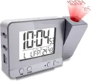LED Digital Alarm Clock Projection Time Temperature Projector Snooze DeskClocks