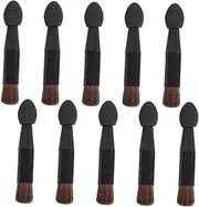 Mikinona 10pcs Double Ended Eye Shadow Stick Black Eyeshadow Professional Makeup Brush Eyeshadow Sponge Double-headed Eyeshadow Brush Eyeshadow Stick Eye Shadow Short Horse Hair