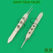 2 BISHOP HARMON TISSUE FORCEPS 1X2TEETH+SERRATED MICRO FINE TIP PLASTIC SURGERY