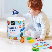 Explore the world of learning with Kid's Wooden Shape Color Fruit Animal Cognitive Touch GAME Building Blocks igniting minds through tactile play.