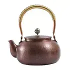 Brass Teapot 1.2L Wrapped Handle Water Kettle for Restaurant Hiking Camping