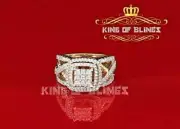 925 Sterling Yellow Silver Square 3.50CT Cubic Zirconia Womens Ring Size7.5