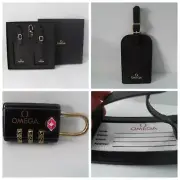 Omega Watch Luggage Tag - Lot of Two + TSA Luggage Lock - Gift Box - Brand New