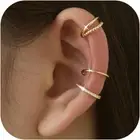 3Pcs Ear Cuff Earrings for Women Non Piercing14K Gold Plated Ear Cuffs Clip on C