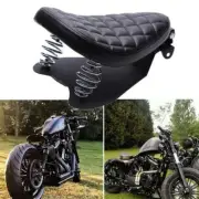 Motorcycle Black Leather Solo Seat 3" Spring Bracket Base Kit For Harley Bobber