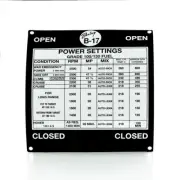 Boeing B-17 Flying Fortress Throttle Quadrant Power Settings Placard PLA-0108