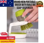 Portable Dishwasher Brush With Built in Soap-Dispenser