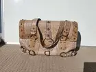 Guess "Lugano" Top Handle Handbag Cognac Faux Leather NWT