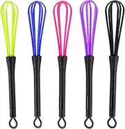 Plastic Whisk Set, 5Pcs Mini Hair Dye Cream Stirrer Kitchen Mixer Tool Salon Barber Hairdressing Hair Color Stirring Matcha Whisks Home Stirring for Coffee Tea Espresso
