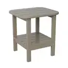 TAYLOR + LOGAN Outdoor Side Table 17" Weather Resistant Sturdy Lightweight Brown