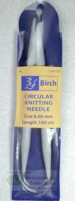 Birch Circular Knitting Needle, 100cm, 8mm