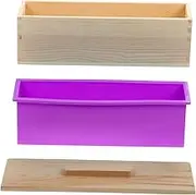 DOITOOL Natural Wood Soap Mold Box Set Premium Handmade Soap Making Kit with Cover Durable DIY Mold for Crafting Decorative Soap Non Stick Easy Release Reusable
