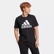 Adidas Mens Three Stripes T-Shirt SZ Large Black Short Sleeves NWT