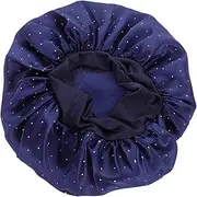 Satin Bonnet For Sleeping Women Wide Elastic Band Hair Cap Sparkling Rhinestone For Long Hair Curly Hair Wide Band Sleeping Cap