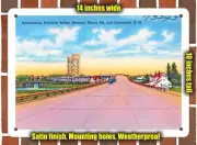 METAL SIGN - New Hampshire Postcard - Approaching Interstate Bridge, Between Ki