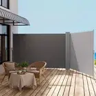 Privacy Screen, 1.8 x 6m Retractable Side Awning Roller Blind Sun Shade Outd...