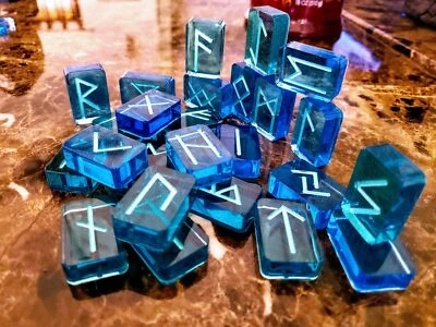 Elder Futhark Resin Runes Dedicated to Yemaya