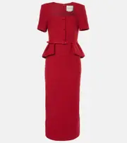 [Roland Mouret] Roland Mouret Bouclé midi dress AU 14 red