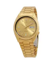 Seiko 5 Automatic Gold Tone Stainless Steel Day/Date SNXS80K1 30M Mens Watch
