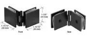 CRL ADJSQ180MBL Matte Black Adjustable Square Glass to Glass Clamp