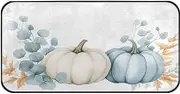 Quteprint Non-Slip Super Absorbent Floor Door Mat, Watercolor Pumpkins Leaves Autumn Runner Rug for Entryway, Hallway, Kitchen - Indoor/Outdoor Doormat, Easy Clean Home Decor, 39x20 Inch