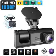 1080P HD DVR Car Dual Lens Dash Cam Front/Rear/Inside Video Recorder Camera WiFi