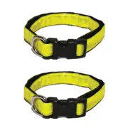 2x Rosewood High Vis Reflective Pet/Dog Collar Animal Neck Strap Choker L Yellow