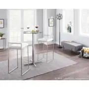 Lumisource Bar Stool Stackable Fuji White (2-Set)