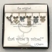 VTG That Wine is Mine! ™ Jewish Wine Glass Charms Set of 6 L'Chaim Torah Minorah