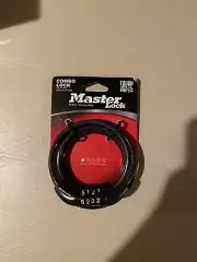 Master Lock Cable Lock, Standard Combination Bike Lock, 4 ft. Long, Black, 8143D