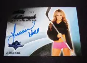 2014 Benchwarmer JESSICA HALL Hockey #28 Blue Foil Autograph/5 PLAYBOY Cybergirl