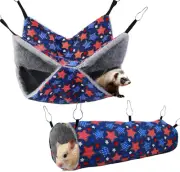 Ferret Rat Hammock Set Guinea Pig Hideout Bed,Soft Hamster Toys Hanging Tunne...