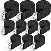 10 PCS Yoga Strap for Stretching,8 Ft Yoga Bands with Safe Adjustable D Ring Buckle,