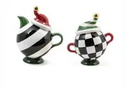 Mackenzie Childs Granny Kitsch Creamer and Sugar Bowl Set