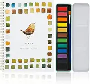 Watercolor Workbook, 12 Colors Water color Book Paint Set with Paint Brush, Beginner Friendly Watercolor Paint Set, Portable Arts and Crafts Supplies for Beginners (Color A)